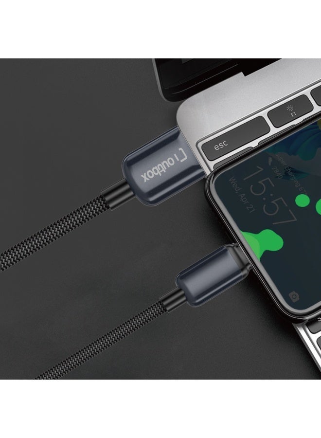 Outbox USB-A to Type-C Braided Fast Charging Cable — 2.4A, 1.2m, Black - Image 2