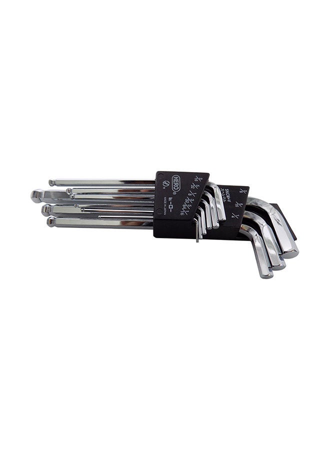 Hero 9-Piece Short Arm Ball Point Hex Wrench Set 