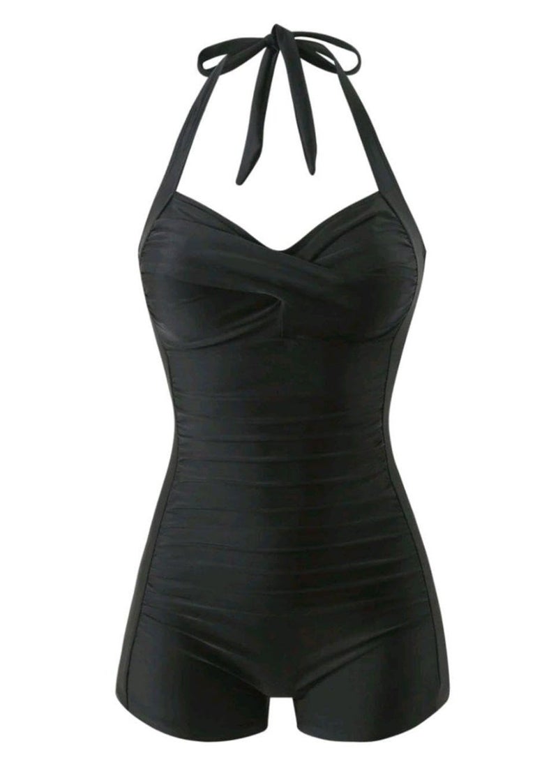 SHEIN-Swim Ladies' Solid Color Minimalist One-Piece - Image 5
