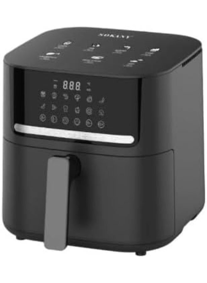 سوكاني قلايه سوكانى ديجيتال 6.5 لتر 1800 وات درجة حراره من 80 درجة الي 200 درجة 10 برامج تشغيل + فك التجميد معدن مطلي تيفال  للاكل الصحي والدايت بدون مواد دهنية زيت او سمنة  اللون اسود- موديل SK-10040 - Image 1