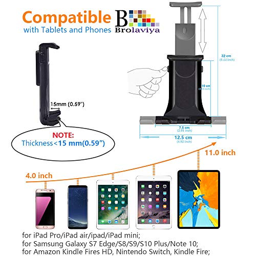 BROLAVIYA Multi-Direction Tripod Floor Stand fit for 4'-11' Diagonal inch Device, Compatible with iPad Galaxy Ipad, Tablet, Mobile PCs - Image 2