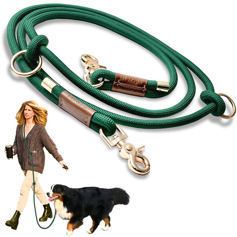 Sticks N' Bones co Hands Free Dog Leash, Waist Leash for Dog Walking, Running, Crossbody, Multifunctional, 2 Dogs, Dual Handle, Traditional Lead, Adjustable Lead 4.3ft - 7.5ft, 3/8" (10mm) Diameter. - Image 1