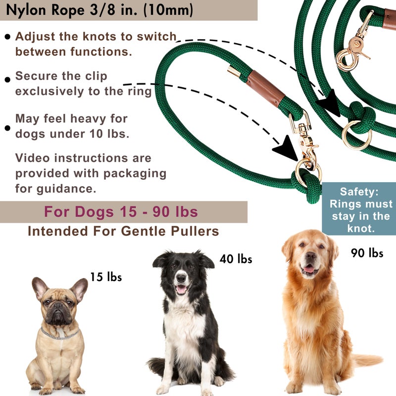 Sticks N' Bones co Hands Free Dog Leash, Waist Leash for Dog Walking, Running, Crossbody, Multifunctional, 2 Dogs, Dual Handle, Traditional Lead, Adjustable Lead 4.3ft - 7.5ft, 3/8" (10mm) Diameter. - Image 4