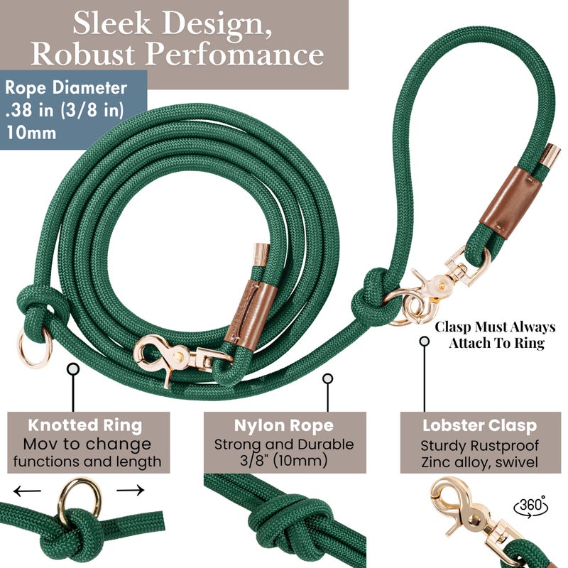 Sticks N' Bones co Hands Free Dog Leash, Waist Leash for Dog Walking, Running, Crossbody, Multifunctional, 2 Dogs, Dual Handle, Traditional Lead, Adjustable Lead 4.3ft - 7.5ft, 3/8" (10mm) Diameter. - Image 2