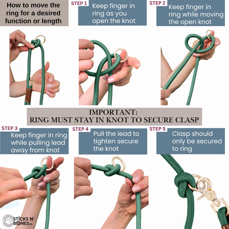Sticks N' Bones co Hands Free Dog Leash, Waist Leash for Dog Walking, Running, Crossbody, Multifunctional, 2 Dogs, Dual Handle, Traditional Lead, Adjustable Lead 4.3ft - 7.5ft, 3/8" (10mm) Diameter. - Image 5