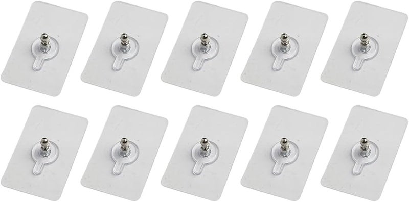 10 قطعة من الخطافات الجدارية غير المرئية ملصقات براغي غير علامة للأسطح الملساء المسطحة - Image 3