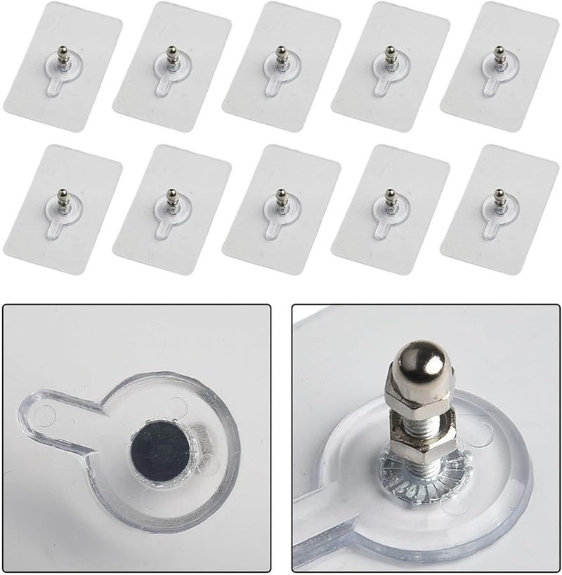 10 قطعة من الخطافات الجدارية غير المرئية ملصقات براغي غير علامة للأسطح الملساء المسطحة - Image 5