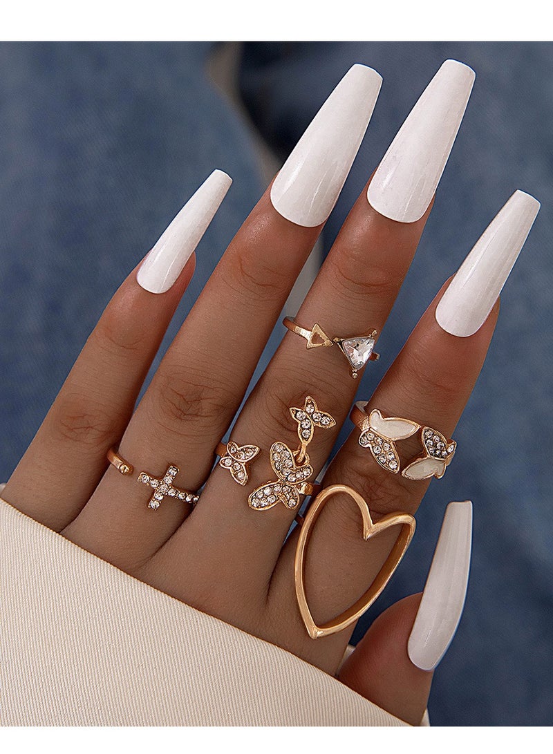 SYNSYB Stackable Rings Set for Women, Open Stacking Knuckle Ring, Adjustable Chunky Signet Rings for Gift with Luxury gift package - Image 1