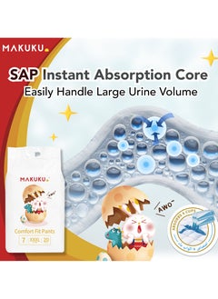 MAKUKU Comfort Fit Pants Diapers - Size 7 (17+kg) | 24+ months | 160 Pieces  - Image 2