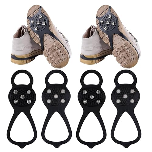 Lify Universal Non-Slip Shoe Grippers,New Universal Shoe Grippers Non Slip Shoe Grips with 5 Tooth Steel Nails,Ice & Snow Grippers for Winter Hiking Climbing Ice Fishing (2) - Image 1