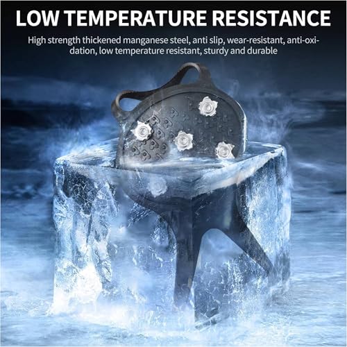 Lify Universal Non-Slip Shoe Grippers,New Universal Shoe Grippers Non Slip Shoe Grips with 5 Tooth Steel Nails,Ice & Snow Grippers for Winter Hiking Climbing Ice Fishing (2) - Image 3