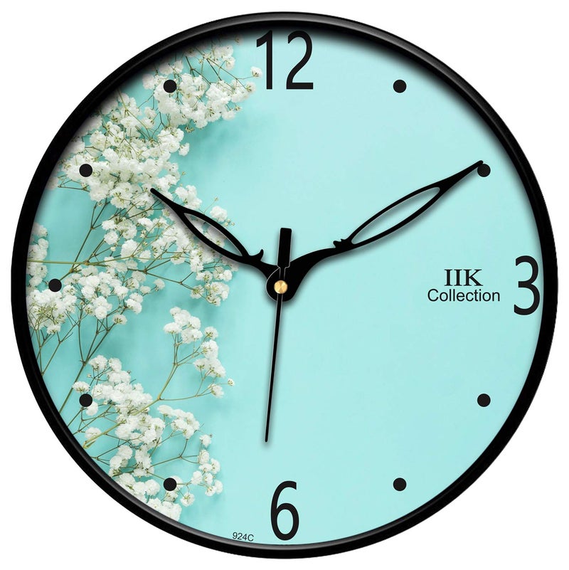 IIK COLLECTION 12-inch Designer Plastic Analogue Round WallClock for Home, Kitchen, Living Room, Bedroom, Office (30 cm x 30 cm x 6 cm) - Image 1