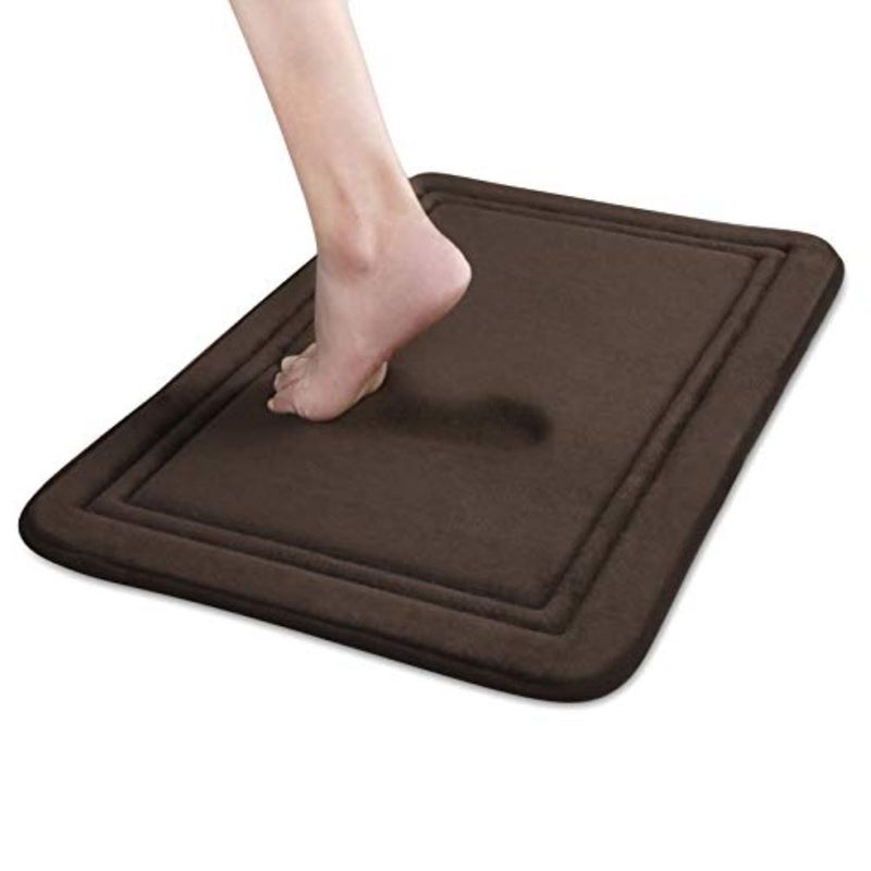 ITSOFT Memory Foam Bath Mat 31x20 Non Slip Machine Washable Quick Dry  Absorbent Rugs Bath Mats for Bathroom Floor Tub  Shower Bathroom Rug Chocolate Brown