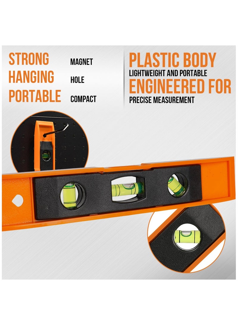 KSEIBI Magnetic Torpedo Spirit Level with Three Levels Pm, Abs, designed for Decoration, Home Furnishings, Cabinet Installation, Wood Jobs and Any Simple Leveling Jobs, 3 Different Bubbles for Leveling Level - Image 4