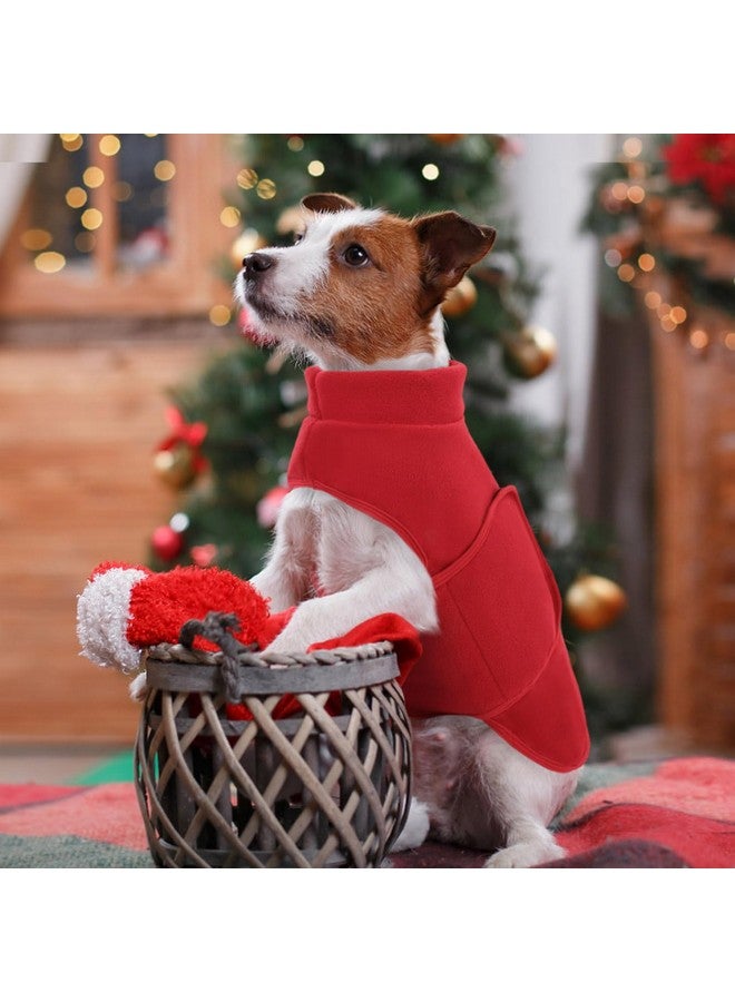 Queenmore XXS Dog Sweaters, Soft Fleece Vest Pullover Dog Jacket with Leash Hole, Warm Winter Dog Clothes Cold Weather Doggy Dachshund Sweater for Small Dogs Cats Boy or Girl (Red, XXS) - Image 5