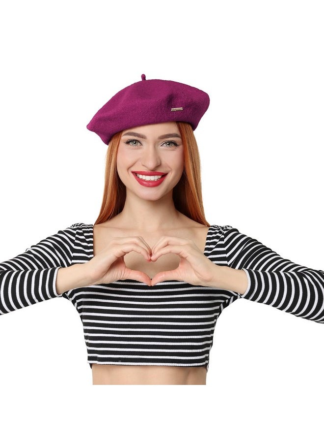 Gajaous - Classic Wool Berets For Womenstylish French Beret Hats For Women Girls Ladysolid Color Painters Hat With Specially Designed Small Golden Label - Image 1