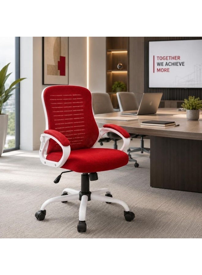 راما أوفيس فرنيتشر كرسي مكتب شبكي RAMA® B909 – أحمر وأبيض - Image 1