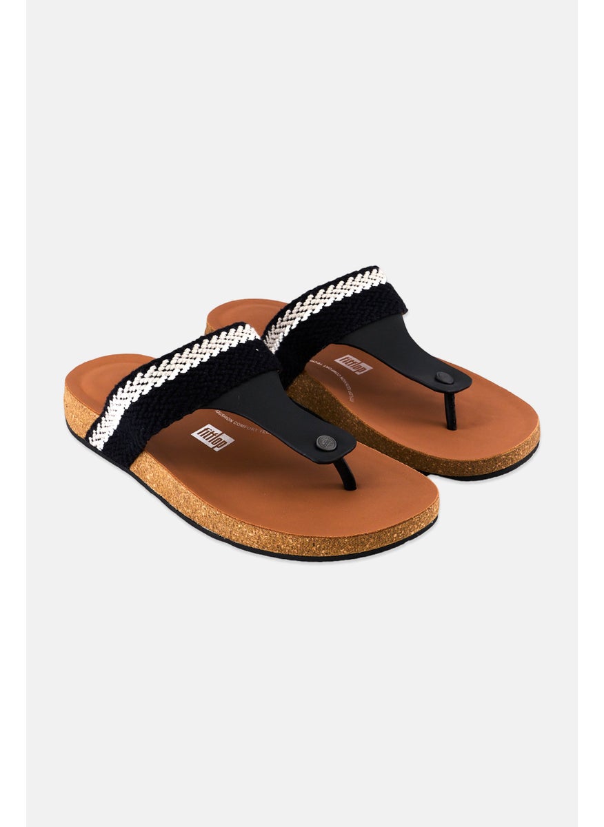 FitFlop Men Stripe Webbing Slip On Sandals, Brown  - Image 1
