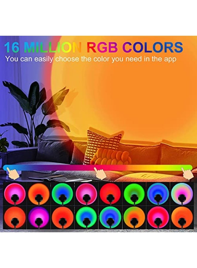 Redare Smart Sunset Lamp,Sunset Lamp projector 360 Degree Rotation,APP and Remote Control Multicolor Changing LED Sunset Lights,Upgraded Sunlight Lamp Synchronized with Music, Holidays Gift for Women  - Image 4