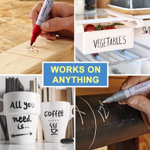 Overseas Permanent Paint Pens Blue Markers - 2 Pack Single color Oil Based Paint Markers, Medium Tip, Quick Drying and Waterproof Marker Pen for Metal, Rock Painting, Wood, Plastic, Canvas, Mugs - Image 4