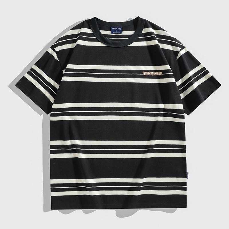 Z8079 Men'S Striped Short Sleeve T-Shirt A Generation Of Hair - Image 4