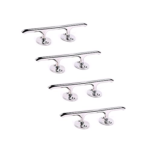 Mxeol Boat Dock Cleats 4 Inch Marine Cleat Rope Tie Off Eagle Series (Mirror Polished Silver, 4PCS) - Image 1