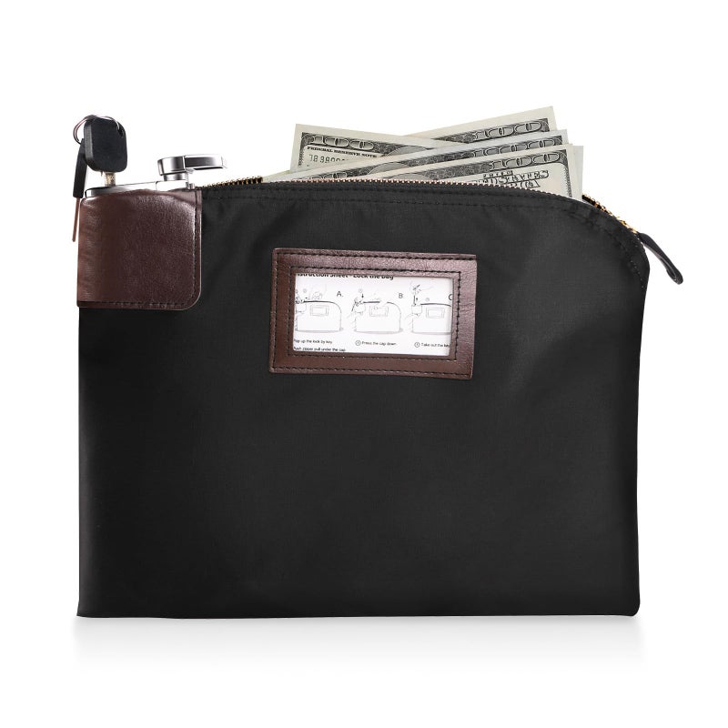 Eagle Locking Security Money Cash Register Bag Bank Deposit Bag With Locks 1082 X 82 X 138Inch Black - Image 2