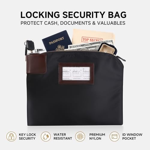 Eagle Locking Security Money Cash Register Bag Bank Deposit Bag With Locks 1082 X 82 X 138Inch Black - Image 3