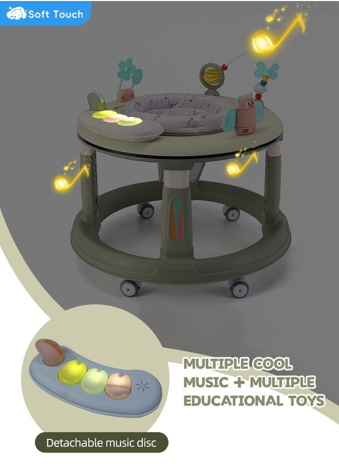 Soft Touch - Baby Walker with Wheels Baby Round Walker With 5 Adjustable Height Musical Toy 360 Degree Swivel Seat Detachable Toys Infant Walker for Boys and Girls - Image 1