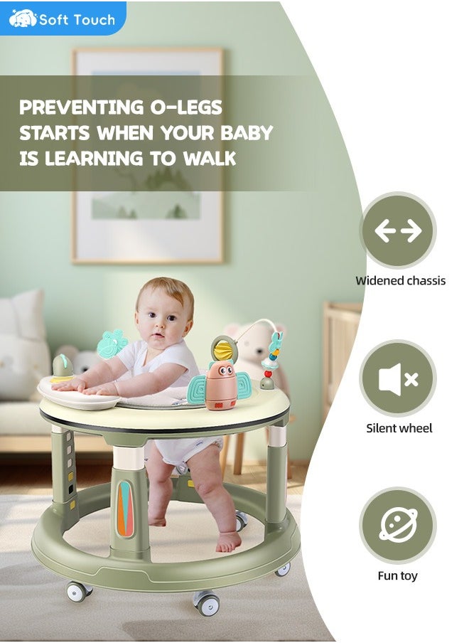 Soft Touch - Baby Walker with Wheels Baby Round Walker With 5 Adjustable Height Musical Toy 360 Degree Swivel Seat Detachable Toys Infant Walker for Boys and Girls - Image 1