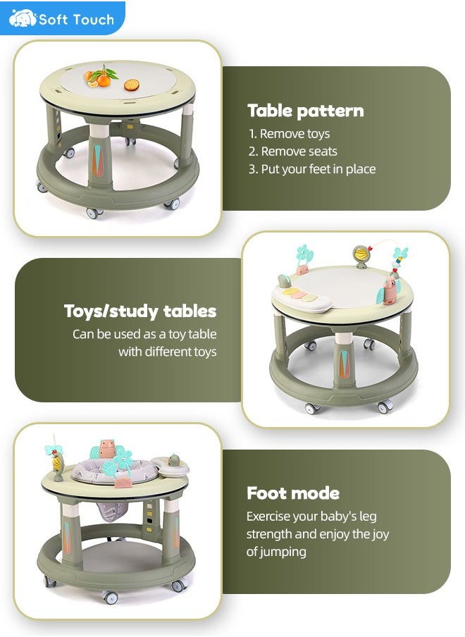 Soft Touch - Baby Walker with Wheels Baby Round Walker With 5 Adjustable Height Musical Toy 360 Degree Swivel Seat Detachable Toys Infant Walker for Boys and Girls - Image 1