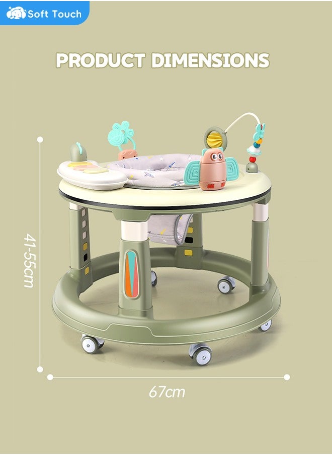 Soft Touch - Baby Walker with Wheels Baby Round Walker With 5 Adjustable Height Musical Toy 360 Degree Swivel Seat Detachable Toys Infant Walker for Boys and Girls - Image 1