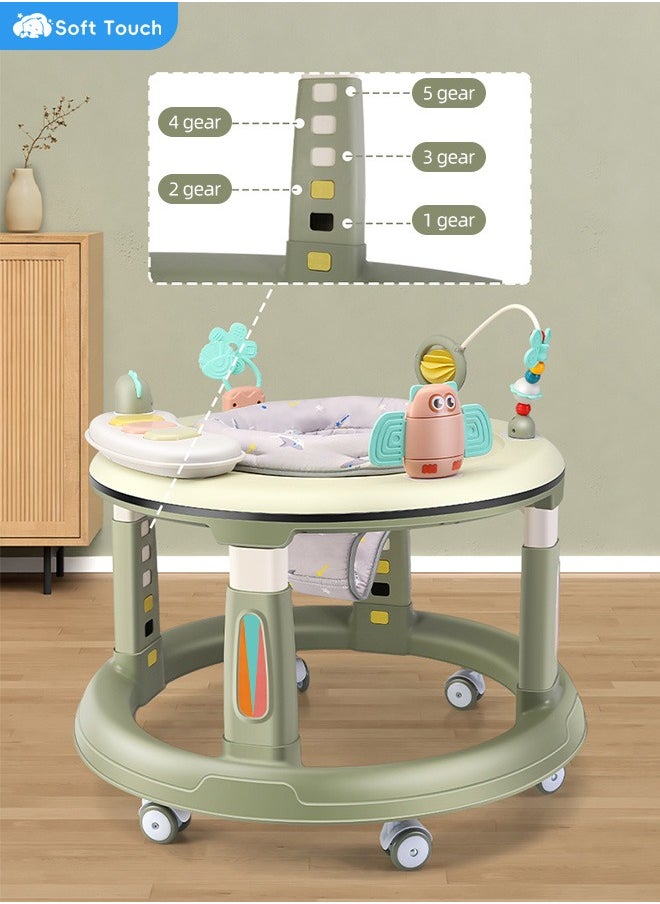 Soft Touch - Baby Walker with Wheels Baby Round Walker With 5 Adjustable Height Musical Toy 360 Degree Swivel Seat Detachable Toys Infant Walker for Boys and Girls - Image 1