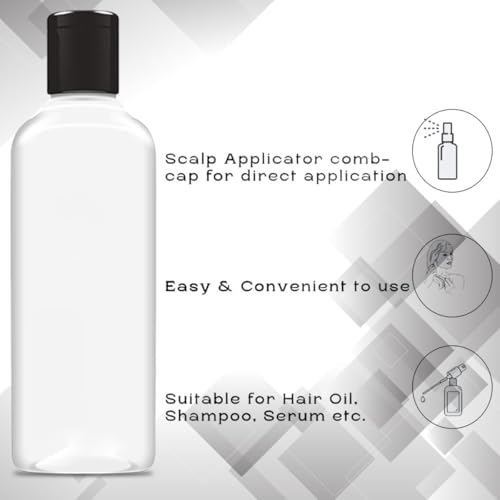 ERZA 200ml Squeeze Bottle with Flip Top Cap, Empty BPA-Free Refillable Container For Shampoo, Lotions, Liquid Soap, Creams, Liquid Cosmetic Travel Size Transparent Bottle, Black Flip-Top, Set of 24 - Image 5