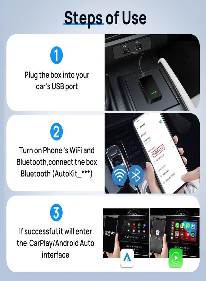 Carlinkit 5.0 2air Wireless CarPlay & Android Auto Wireless Adapter,2 in 1 wireless Adapter for Factory Wired CarPlay and Android Auto Cars,Plug and Play,5GHz WIFI automatic connection - Image 4