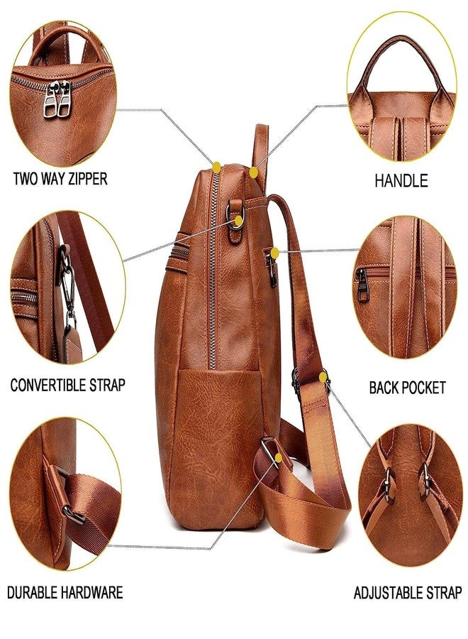 TrueArch Women's Fashion Backpack Casual Convertible Daypacks Satchel Handbags Multipurpose Bag (Tan) - Image 3
