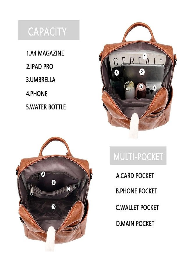 TrueArch Women's Fashion Backpack Casual Convertible Daypacks Satchel Handbags Multipurpose Bag (Tan) - Image 4
