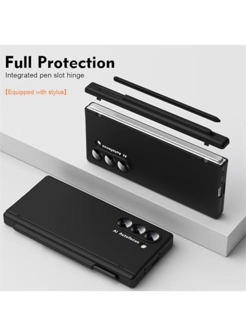 SYOSI Galaxy Z Fold 6 Case - Hinge S Pen Holder with Lens Protection and Stylus, Full Protection for Galaxy Z Fold 6 (Black) - Image 2