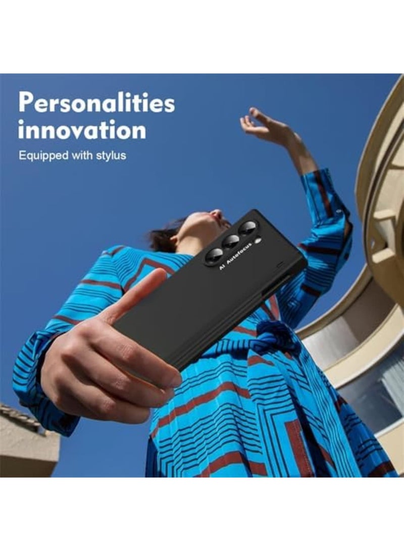 SYOSI Galaxy Z Fold 6 Case - Hinge S Pen Holder with Lens Protection and Stylus, Full Protection for Galaxy Z Fold 6 (Black) - Image 4