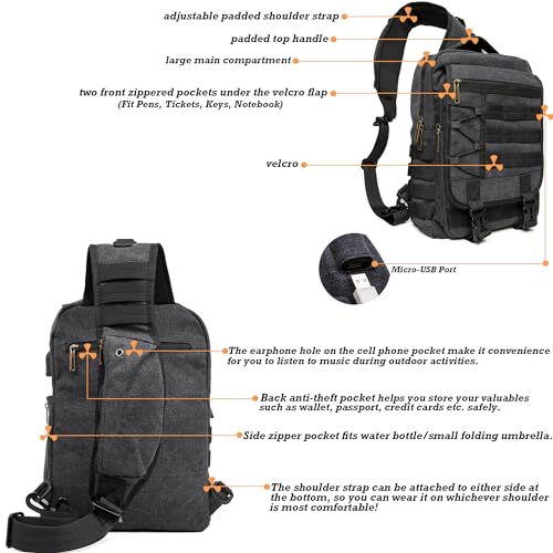 NICGID Sling Bags Chest Shoulder Backpacks, 13.3'' Laptop Backpack Crossbody Messenger Bag Travel Outdoor Men Women - Image 4
