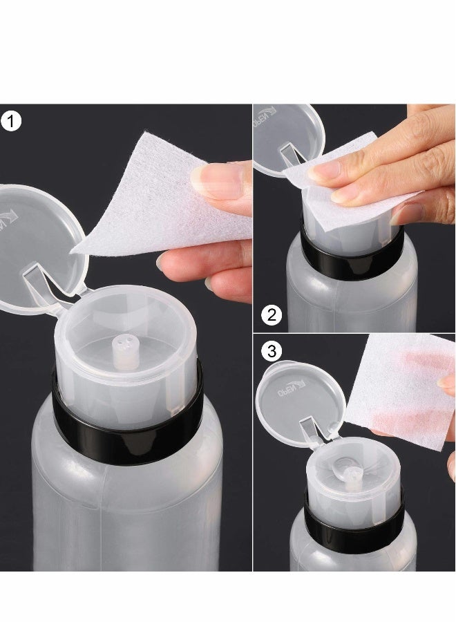 Pack of 4 Push Down Pump Dispenser Lockable Empty Bottle for Alcohol, Acetone, Nail Polish and Makeup Remover, 200 ml (6.8 oz) - Image 3