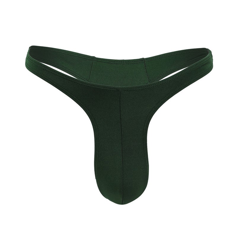 European and American Cross-border Mens Sexy Thongs Seamless Low Waist Sexy Adult Young Gay Mens Narrow Hip T-pants Army Green