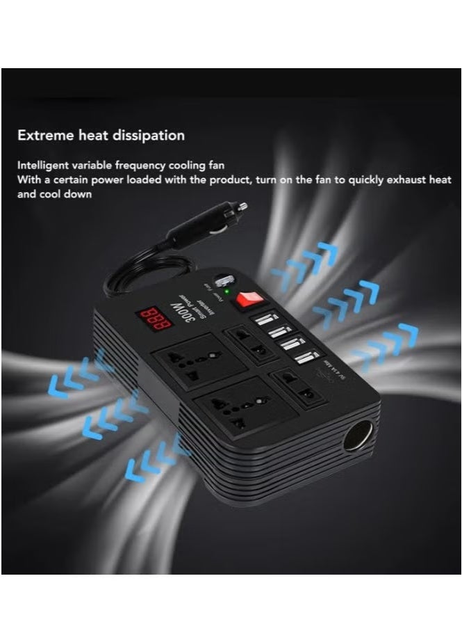 Denx Car Cigarette Lighter Input Car Power Inverter 12V to 220V 300W Multi DX130 DENX - Image 2