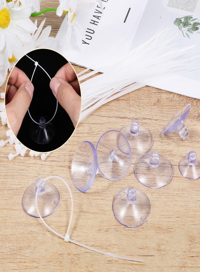 Zyghjort 30PCS 35mm Suction Cups with 50PCS Zip Tie, Aquarium Suction Cup Fish Tank Plant Holder Sucker Pad for Binding Aquarium Plant Holder Fishes Tanks Plants Moss Shrimp Nest Landscape Fixation - Image 4