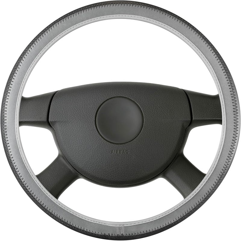 Walser Steering Wheel Cover Soft Grip Hollow Black/Grey, Car Steering Wheel Cover, Steering Wheel Protector, Steering Wheel Accessories with Non-Slip Coating, Universal Size - Image 1