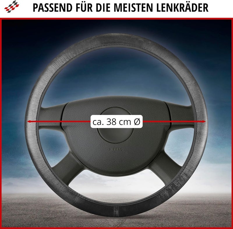 Walser Steering Wheel Cover Soft Grip Hollow Black/Grey, Car Steering Wheel Cover, Steering Wheel Protector, Steering Wheel Accessories with Non-Slip Coating, Universal Size - Image 5