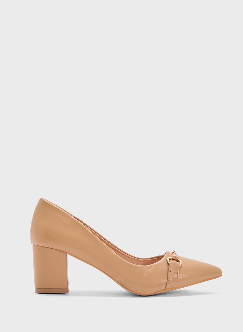 BR Block Heeled Pointed Pump  - Image 1
