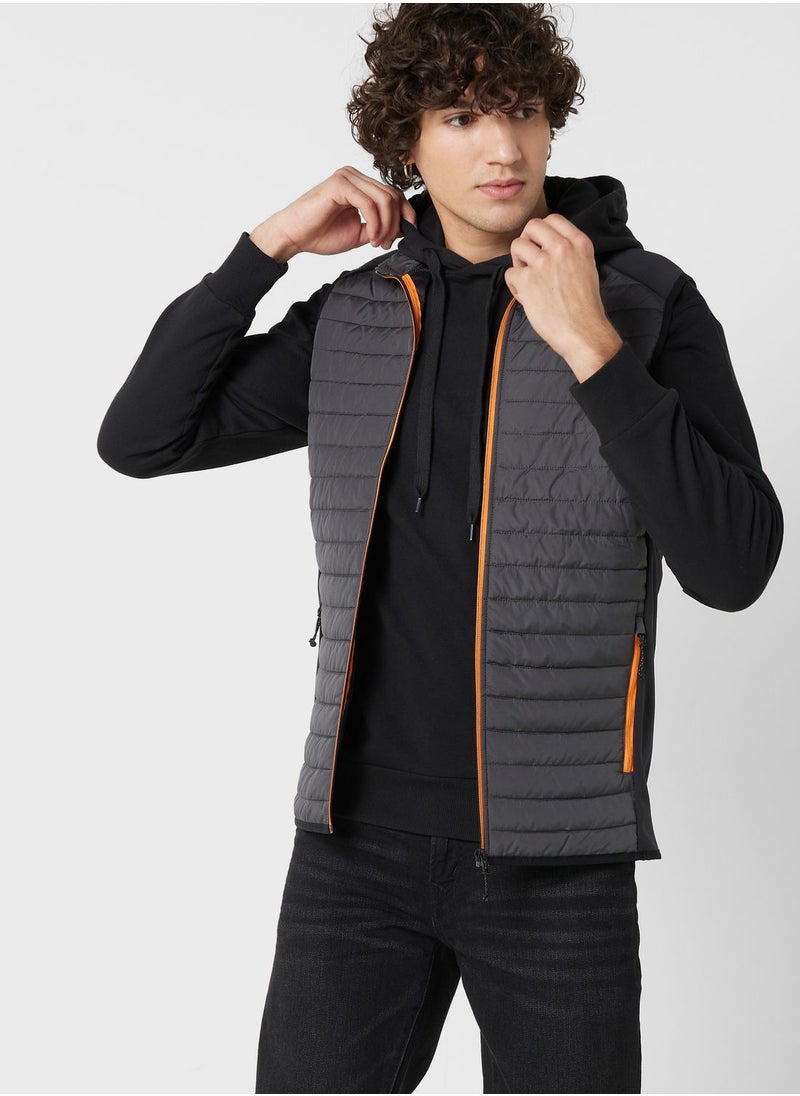 JACK & JONES - Zip Through Quilted Gilet - Image 1