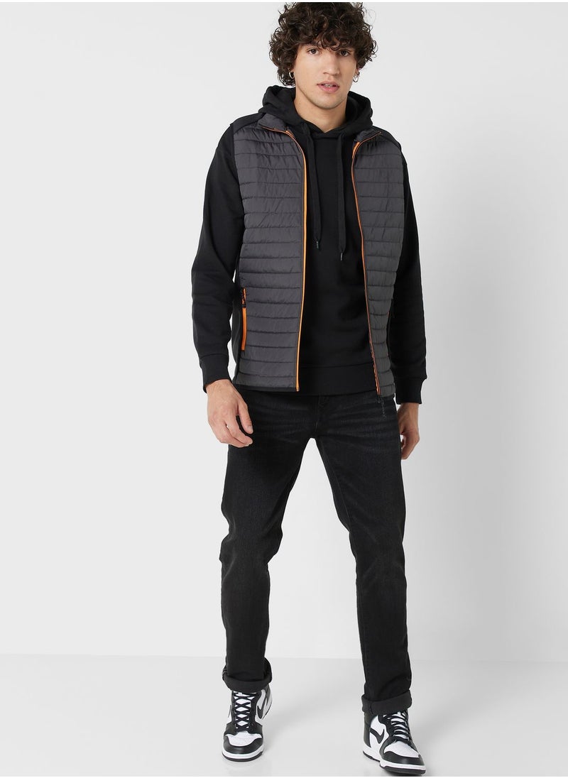 JACK & JONES - Zip Through Quilted Gilet - Image 1
