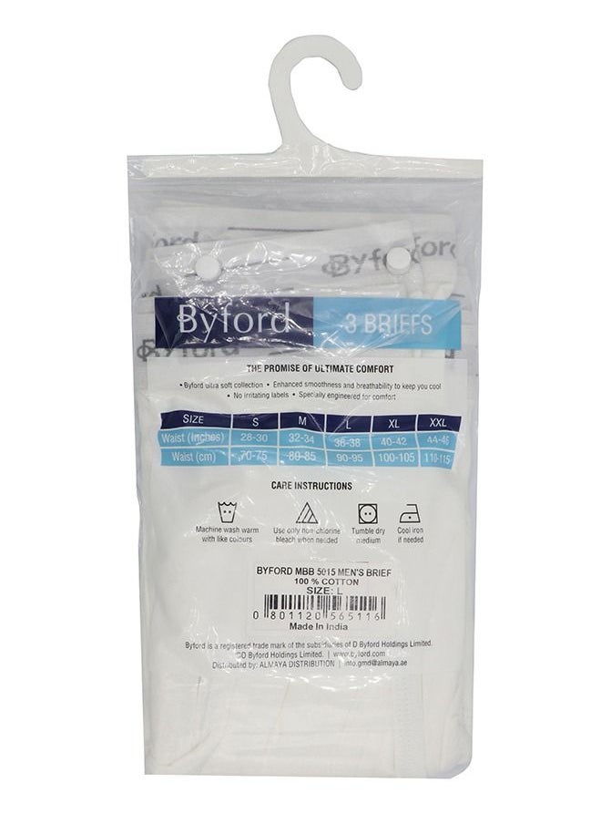 Byford - Mens Brief Cotton 3pc White - Image 1